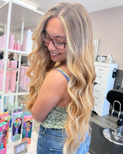 long blonde balayage money piece highlights castro valley