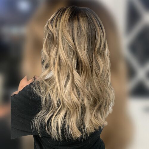 warm blonde smudge root balayage castro valley