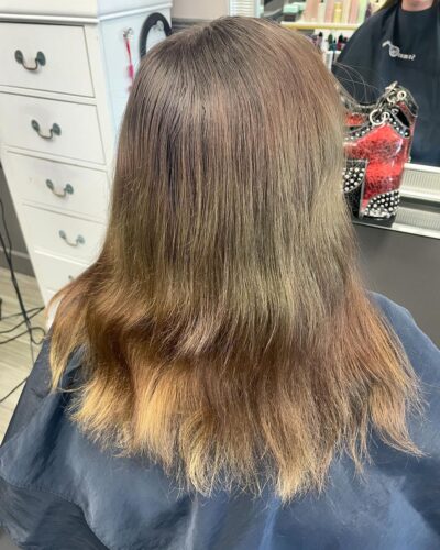 she is glowinggg ••swipe to see her before i used naughty by nature and cherry bomb @amplifyhair extensions and covered her previous color with @kevin.murphy 5.0 ️ ️extensions amplifyhair kevinmurphy haircolor bala