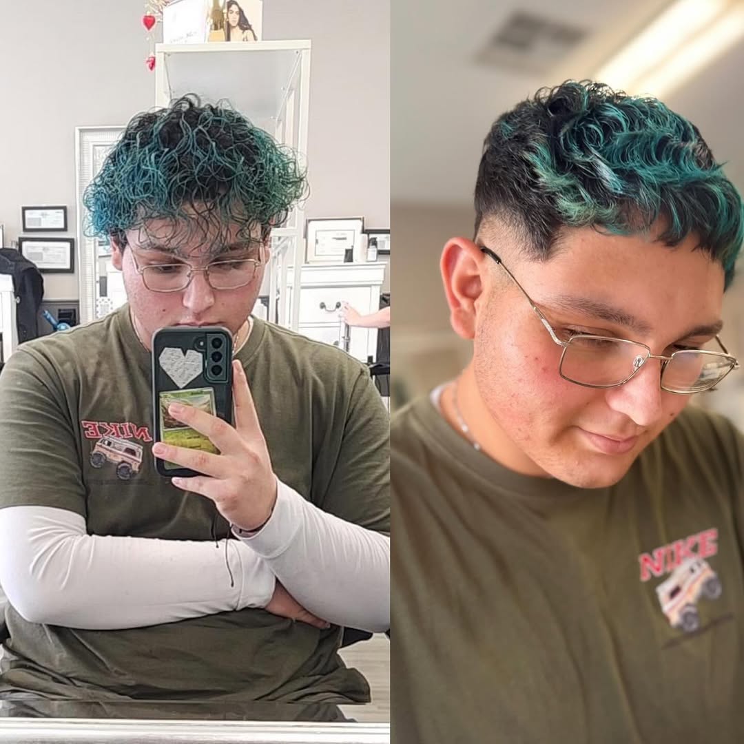 mid fade on curly hair